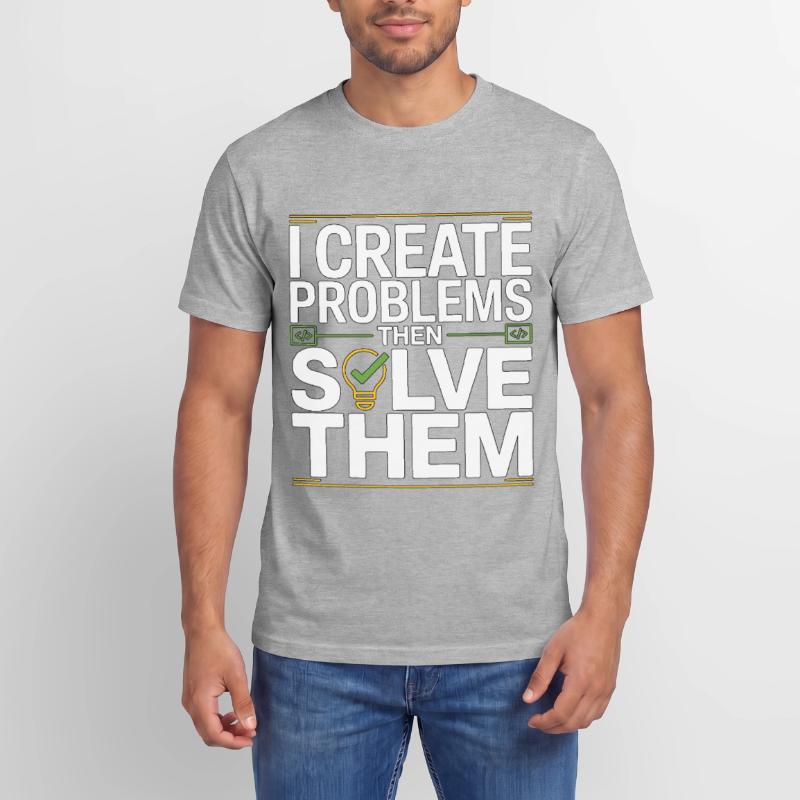 Game Developer I Create Problems Then Game Coder Relaxed Unisex Supima Cotton T-Shirt – von SPREAD