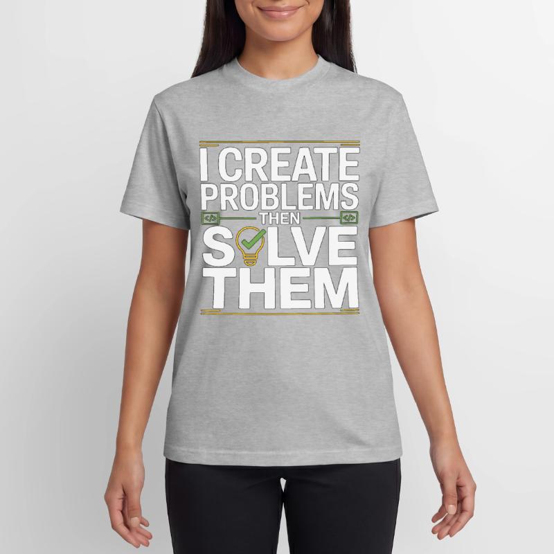 Game Developer I Create Problems Then Game Coder Relaxed Unisex Supima Cotton T-Shirt – von SPREAD