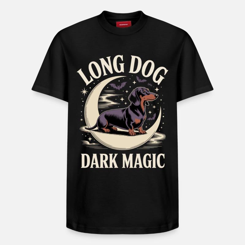 Dark Magic Dackel - Relaxed Unisex Supima Cotton T-Shirt – von SPREAD - Schwarz