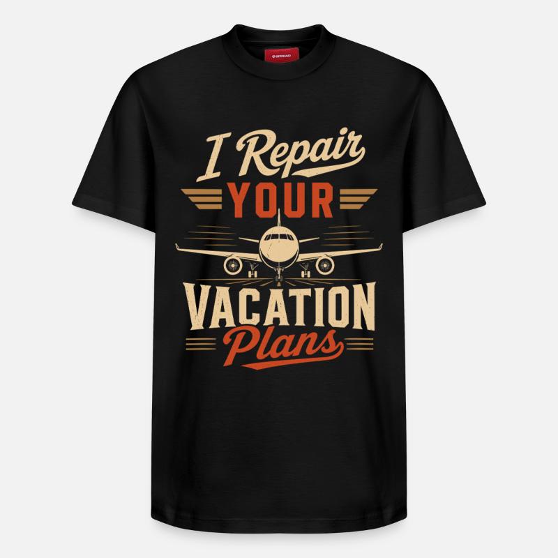 Luftfahrt Technik Flugzeugwartung Experte - Relaxed Unisex Supima Cotton T-Shirt – von SPREAD - Schwarz