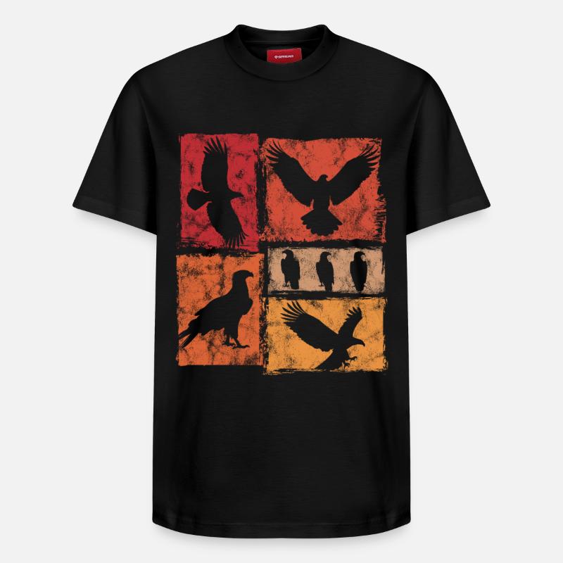 Eagle Retro Animal Print - T-shirt unisexe décontracté en coton Supima – de SPREAD - noir