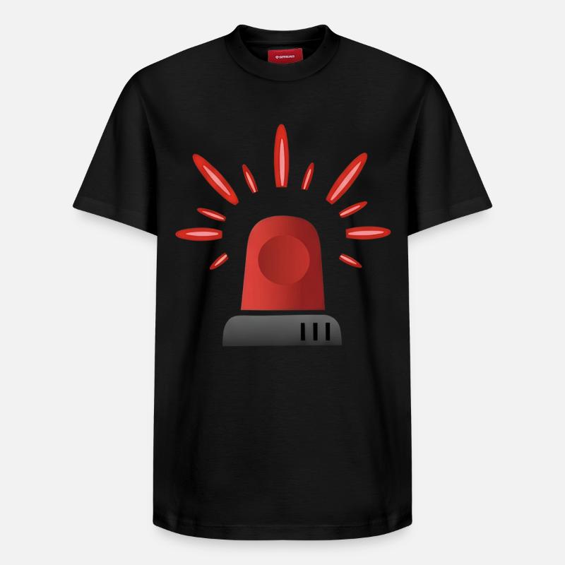 Lumière d’alerte de Sirène rouge - T-shirt unisexe décontracté en coton Supima – de SPREAD - noir