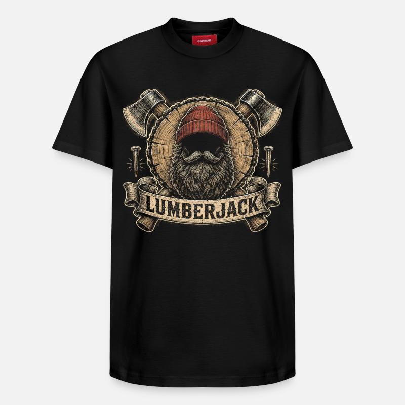 Bûcherons, coupe-arbres, bûcherons, - T-shirt unisexe décontracté en coton Supima – de SPREAD - noir