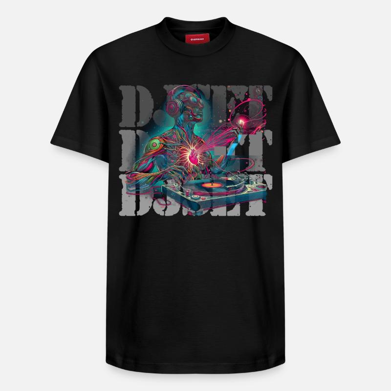 DJ Set - Relaxed Unisex Supima Cotton T-Shirt – von SPREAD - Schwarz