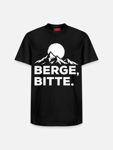 Berge, bitte. Outdoor Wandern - Relaxed Unisex Supima Cotton T-Shirt – von SPREAD - Schwarz