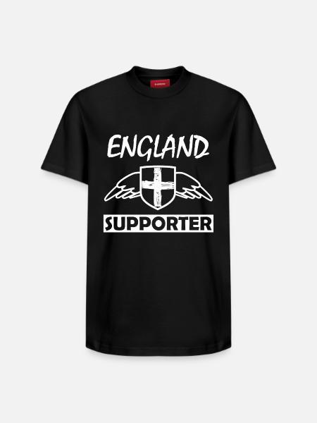 England supporters with wings - Relaxed Unisex Supima Cotton T-Shirt – by SPREAD - black