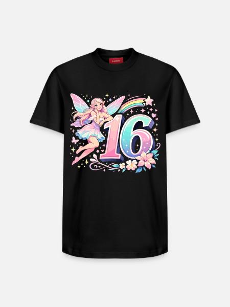 16th Birthday Elf – Pastel Graphic Design - Relaxed Unisex Supima Cotton T-Shirt – by SPREAD - black