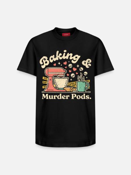 Baking and Murder - Relaxed Unisex Supima Cotton T-Shirt – by SPREAD - black