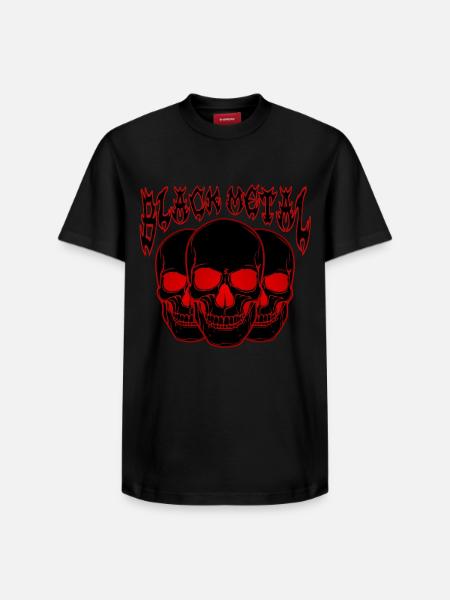 Triple skull Gothic - Relaxed Unisex Supima Cotton T-Shirt – by SPREAD - black