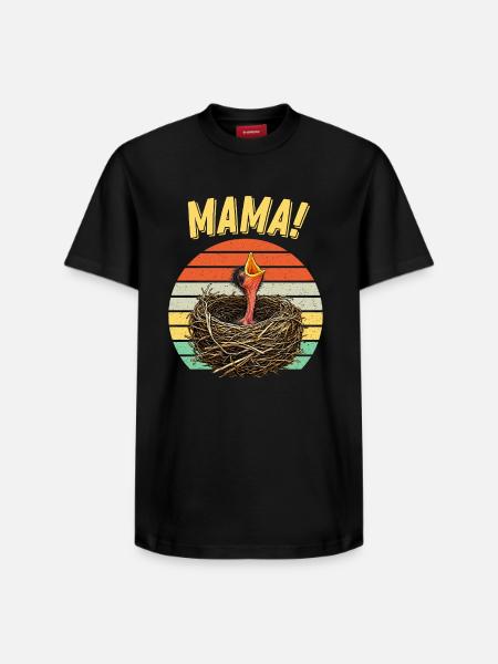 Maman Bébé Oiseau Affamé - T-shirt unisexe décontracté en coton Supima – de SPREAD - noir