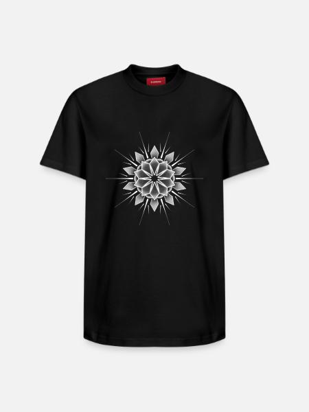 Celestial Bloom - Relaxed Unisex Supima Cotton T-Shirt – von SPREAD - Schwarz