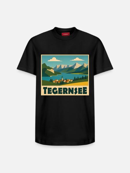 Tegernsee Minimal - Relaxed Unisex Supima Cotton T-Shirt – von SPREAD - Schwarz
