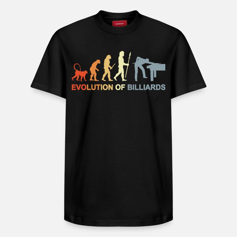 Billard Evolution - T-shirt unisexe décontracté en coton Supima – de SPREAD - noir