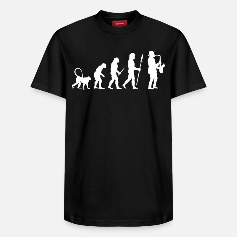 Evolution der Jazz Musik - Relaxed Unisex Supima Cotton T-Shirt – von SPREAD - Schwarz