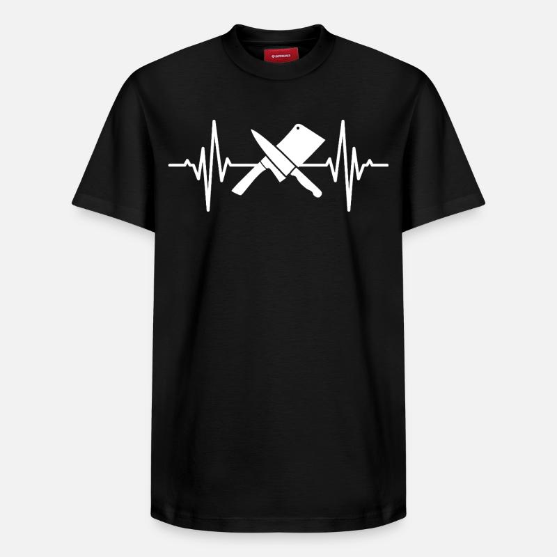 Fréquence du pouls du couperet - T-shirt unisexe décontracté en coton Supima – de SPREAD - noir