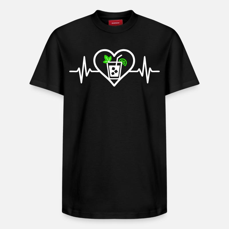 Mojito Cœur Apéro Cocktail - T-shirt unisexe décontracté en coton Supima – de SPREAD - noir