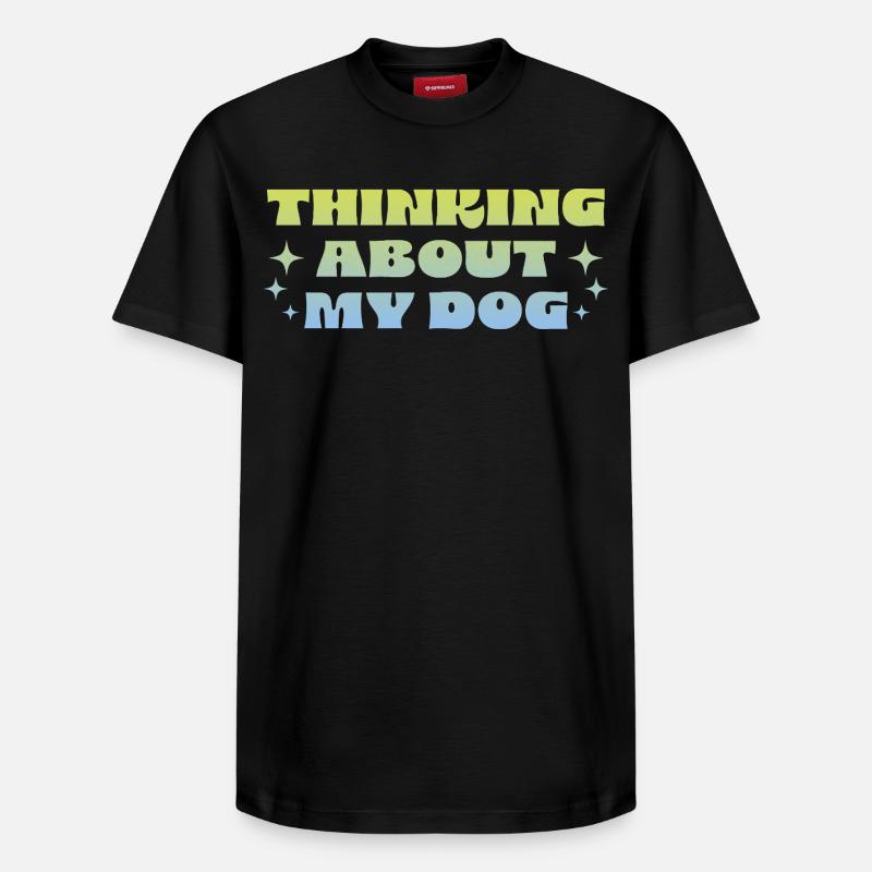 Thinking About My Dog - Relaxed Unisex Supima Cotton T-Shirt – von SPREAD - Schwarz