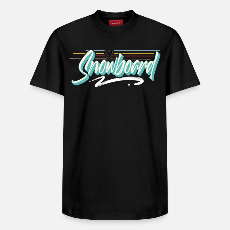 Snowboard - Relaxed Unisex Supima Cotton T-Shirt – von SPREAD - Schwarz