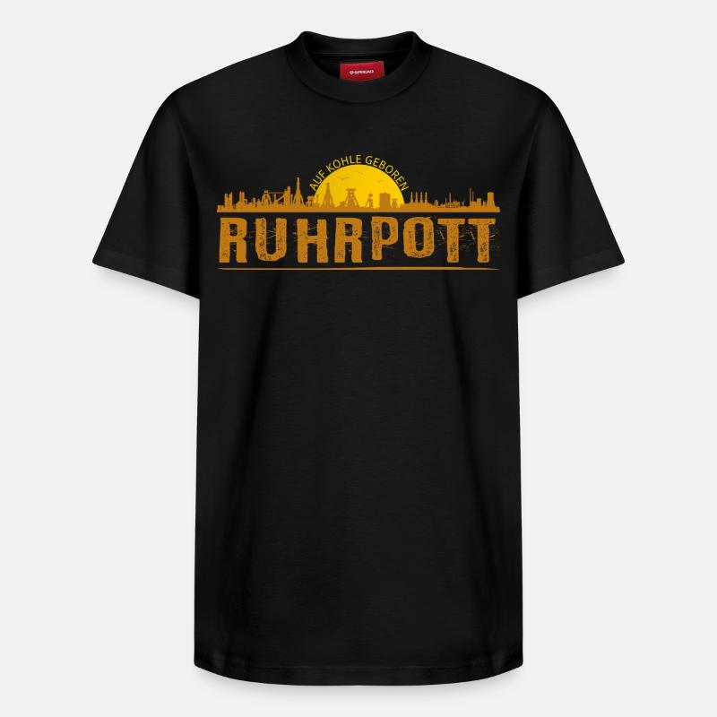 Silhouette de Ruhrpott - T-shirt unisexe décontracté en coton Supima – de SPREAD - noir