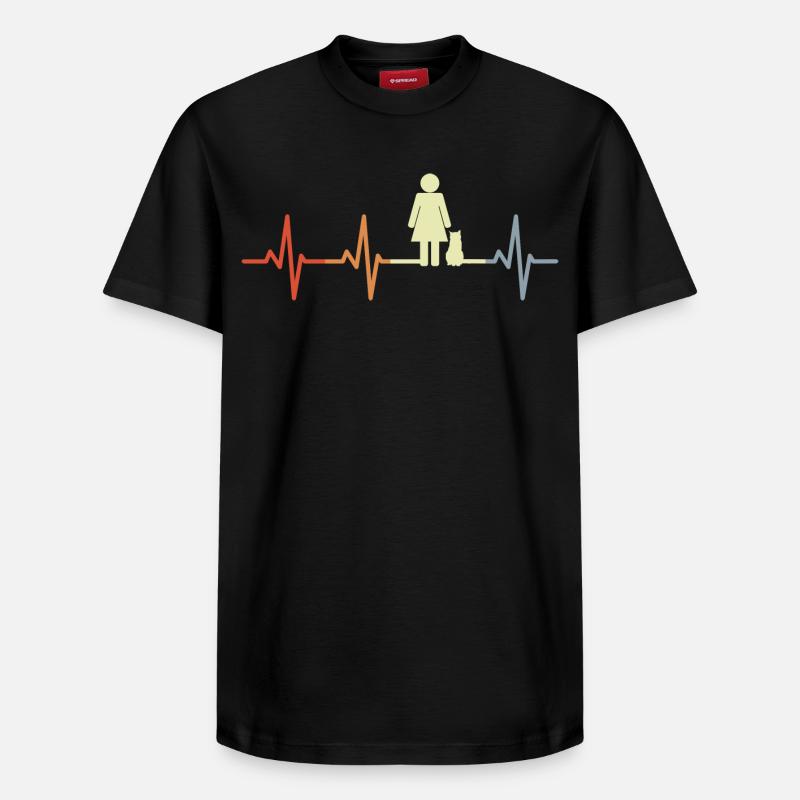 Chat Maman Battement de cœur - T-shirt unisexe décontracté en coton Supima – de SPREAD - noir