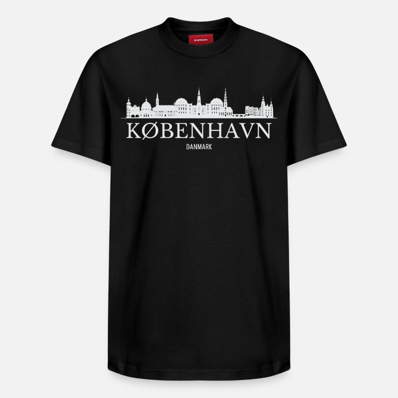Copenhague Skyline, Copenhague Danemark - T-shirt unisexe décontracté en coton Supima – de SPREAD - noir