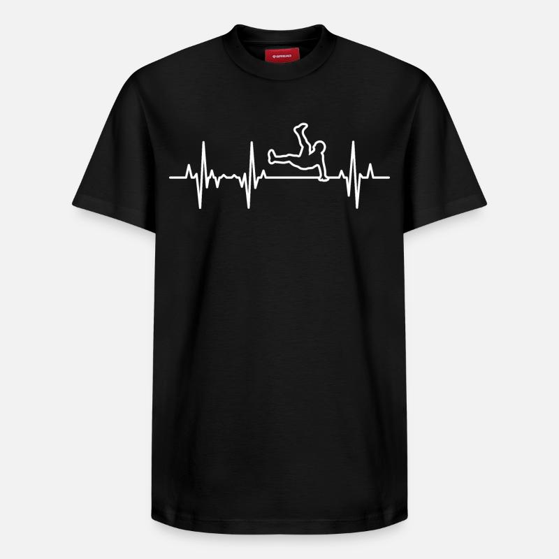 Breakdance heart line - Relaxed Unisex Supima Cotton T-Shirt – by SPREAD - black