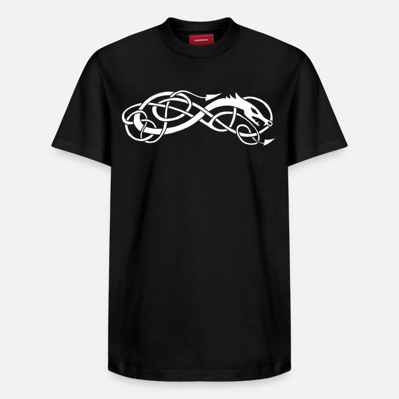Serpent celte blanc - T-shirt unisexe décontracté en coton Supima – de SPREAD - noir