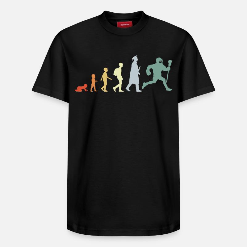 Evolution eines Lacrosse Spielers - Relaxed Unisex Supima Cotton T-Shirt – von SPREAD - Schwarz