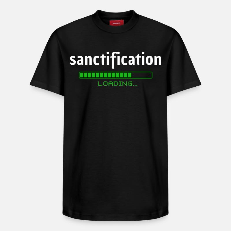 Sanctification - Heiligung - loading - christlich - Relaxed Unisex Supima Cotton T-Shirt – von SPREAD - Schwarz