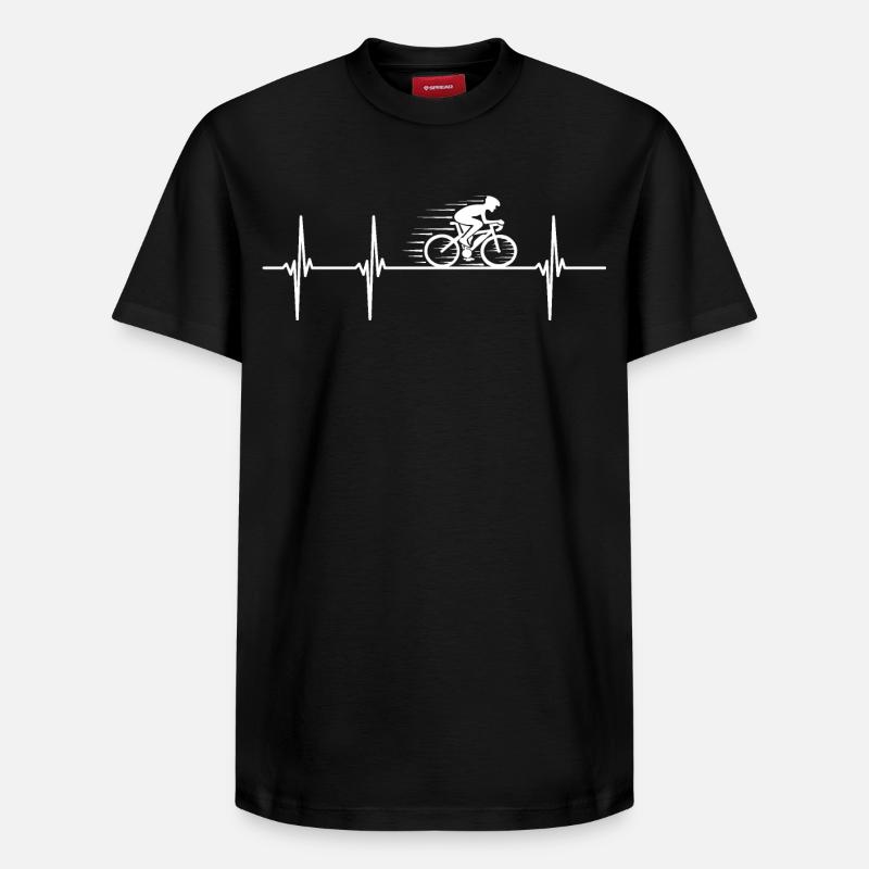 Vélo de route Heartbeat - T-shirt unisexe décontracté en coton Supima – de SPREAD - noir