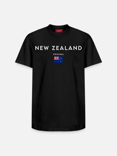 Flag of New Zealand - Relaxed Unisex Supima Cotton T-Shirt – by SPREAD - black