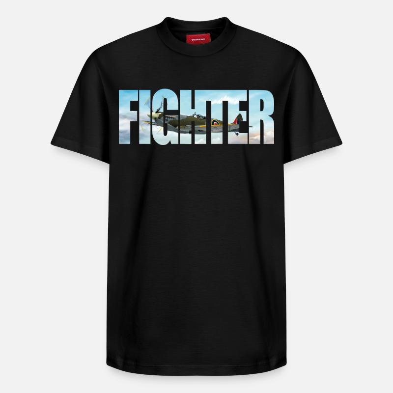 Chasseur Spitfire - T-shirt unisexe décontracté en coton Supima – de SPREAD - noir