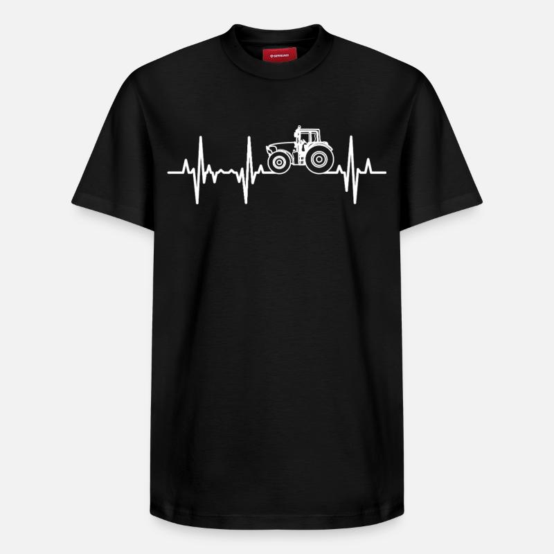 Traktor Herzfrequenz - Relaxed Unisex Supima Cotton T-Shirt – von SPREAD - Schwarz