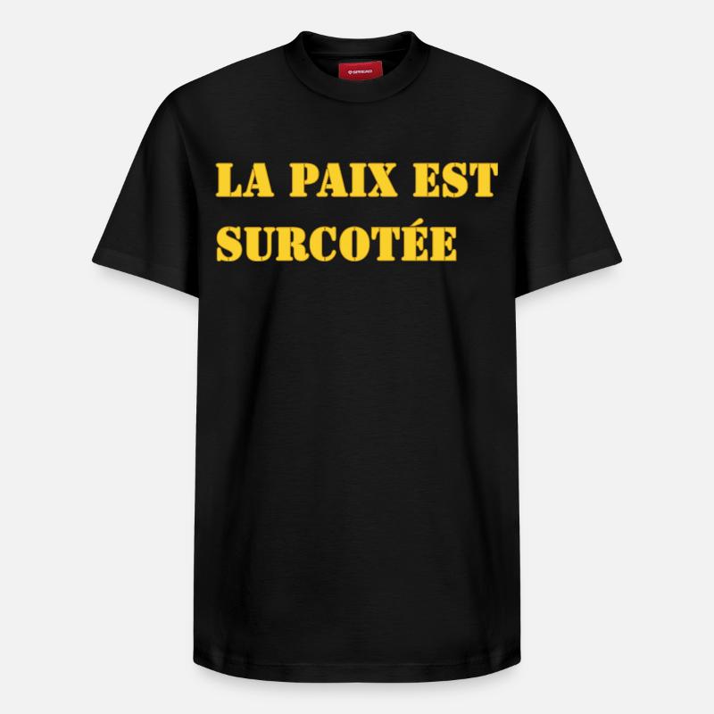 LA PAIX EST SURCOTÉE - T-shirt unisexe décontracté en coton Supima – de SPREAD - noir