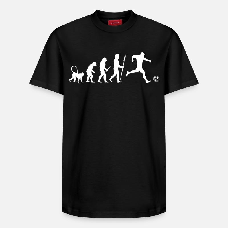 Fußball Evolution - Relaxed Unisex Supima Cotton T-Shirt – von SPREAD - Schwarz