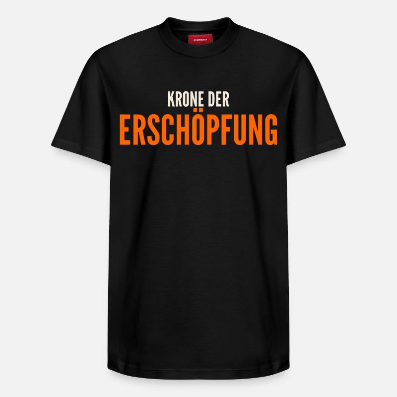KRONE-DER_ERSCHOePFUNG - Relaxed Unisex Supima Cotton T-Shirt – von SPREAD - Schwarz