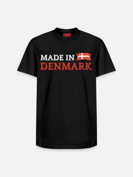 Made in Denmark, Danish pride - Relaxed Unisex Supima Cotton T-Shirt – by SPREAD - black