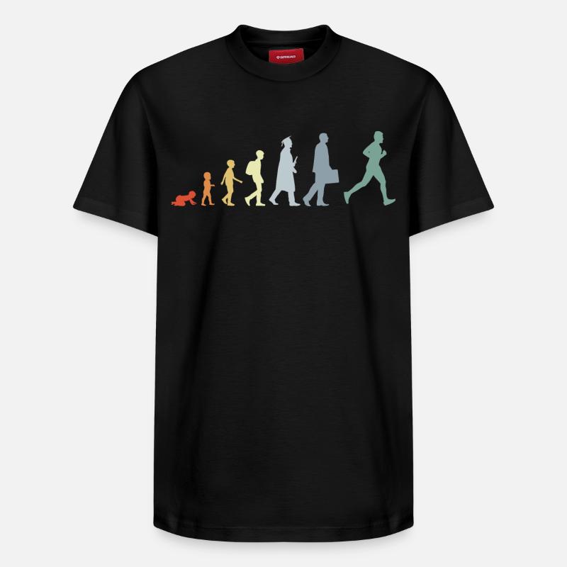 Läufer Evolution - Relaxed Unisex Supima Cotton T-Shirt – von SPREAD - Schwarz
