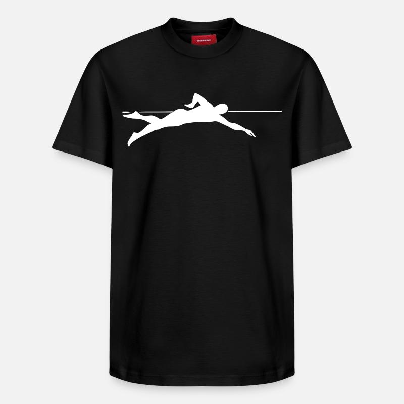 Dynamischer Sprinter Liniengrafik - Relaxed Unisex Supima Cotton T-Shirt – von SPREAD - Schwarz