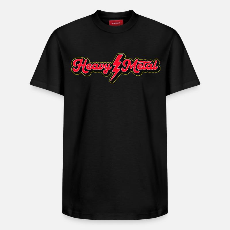 Heavy Metal Lightning Bolt Script-Logo - Relaxed Unisex Supima Cotton T-Shirt – von SPREAD - Schwarz
