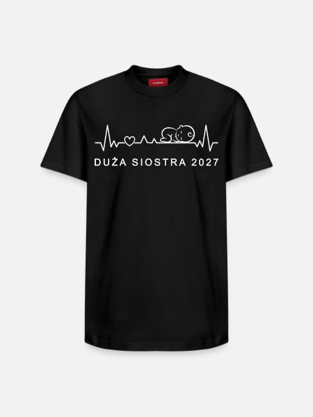 Große Schwester 2027 Herzschlag Polnisch - Relaxed Unisex Supima Cotton T-Shirt – von SPREAD - Schwarz