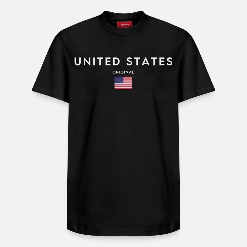 Drapeau des États-Unis - T-shirt unisexe décontracté en coton Supima – de SPREAD - noir