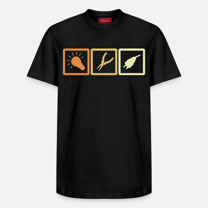 Elektriker Tools - Relaxed Unisex Supima Cotton T-Shirt – von SPREAD - Schwarz