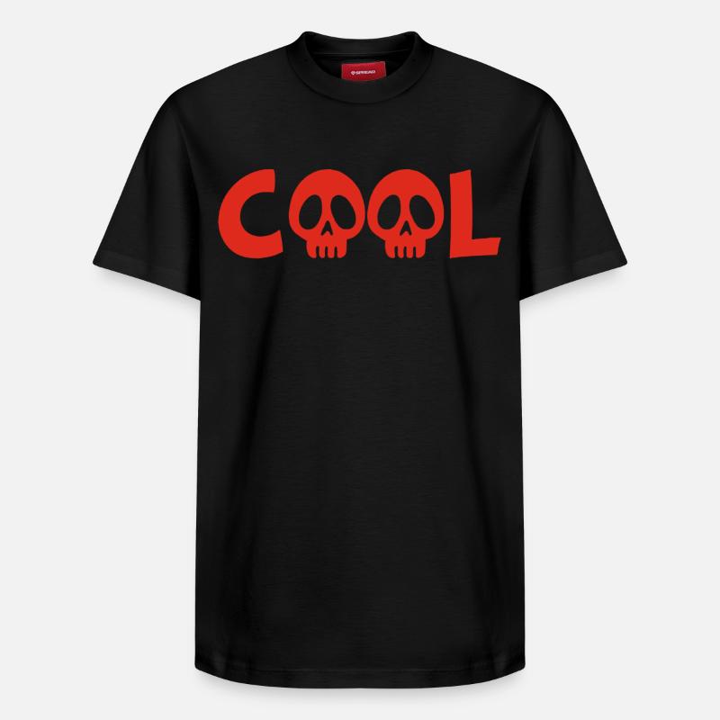Crâne et cool (rouge) - T-shirt unisexe décontracté en coton Supima – de SPREAD - noir