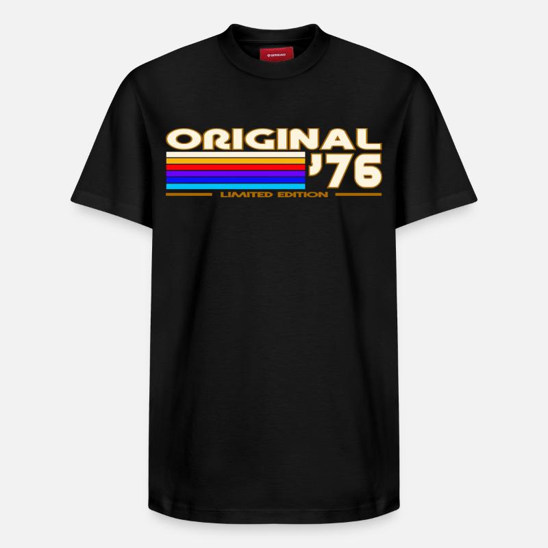 1976 - T-shirt unisexe décontracté en coton Supima – de SPREAD - noir