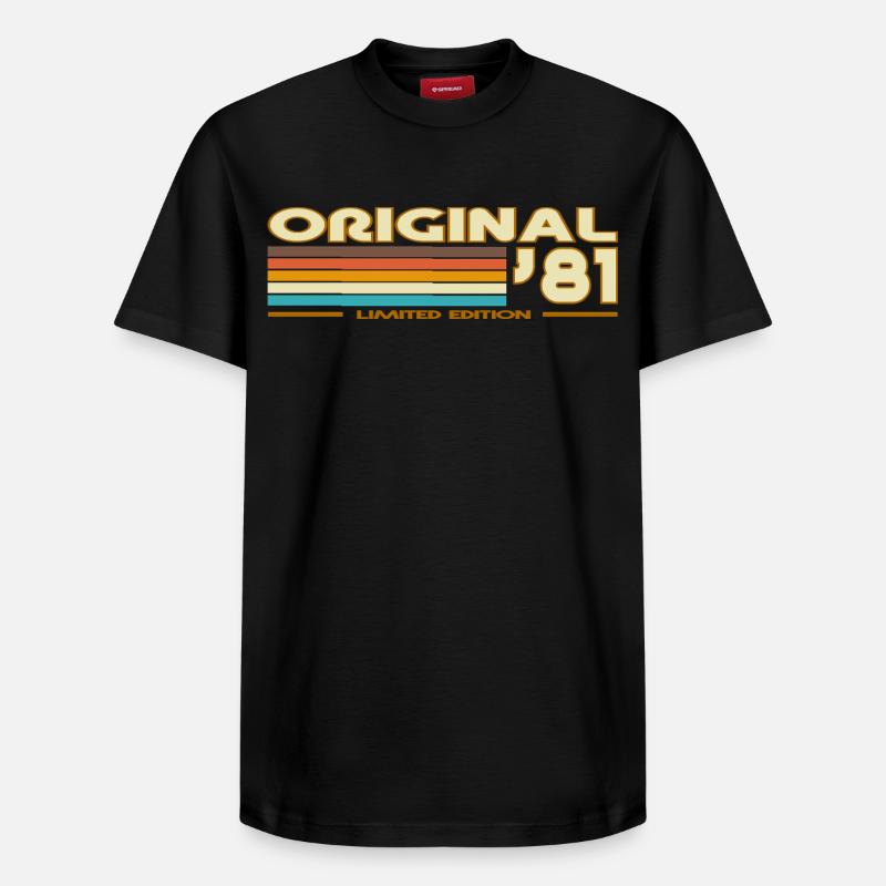 1981 - T-shirt unisexe décontracté en coton Supima – de SPREAD - noir