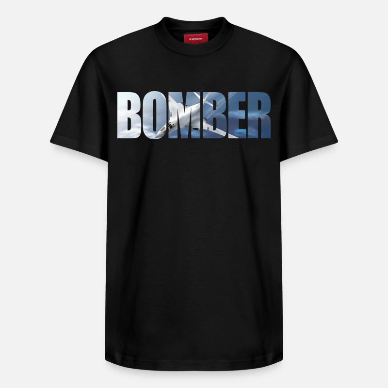 Blouson aviateur Tu-160 - T-shirt unisexe décontracté en coton Supima – de SPREAD - noir