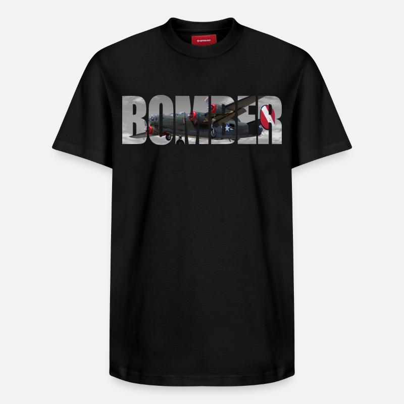 Bomber B-24 Liberator - Relaxed Unisex Supima Cotton T-Shirt – von SPREAD - Schwarz