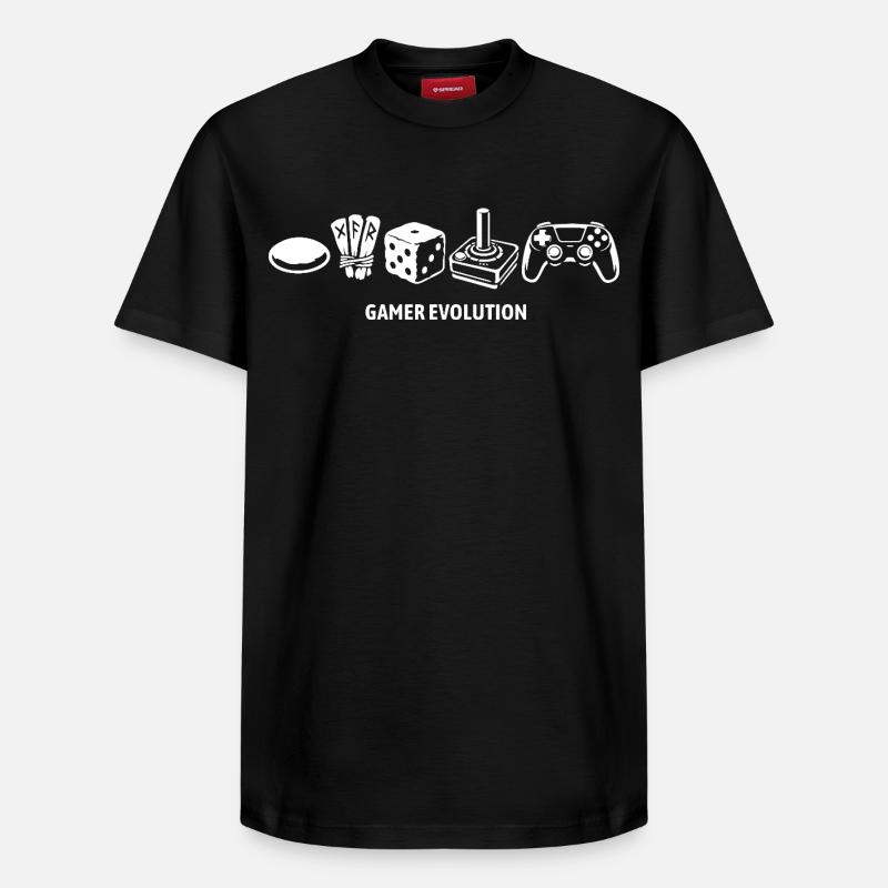 Controller Evolution | Gamers - Relaxed Unisex Supima Cotton T-Shirt – by SPREAD - black