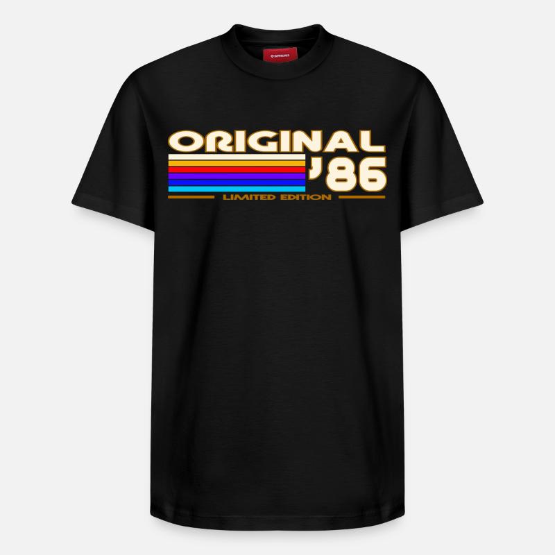 1986 - T-shirt unisexe décontracté en coton Supima – de SPREAD - noir